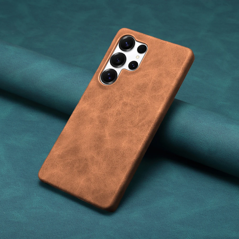 

Magnetic PU Leather Phone Case For Samsung Galaxy S25 Ultra S25 Plus For Magnetic Wireless Charging Luxury Drop-proof Cover