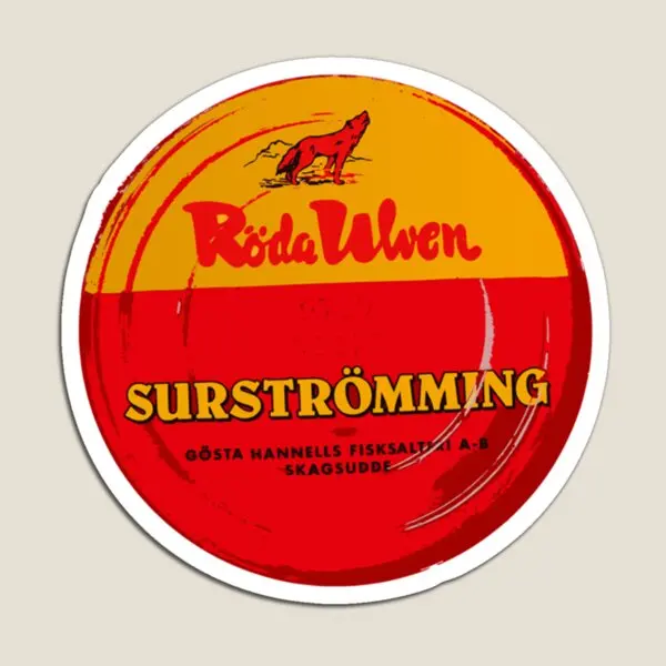 Pegatinas magnéticas suecas Roda Ulven Surstromming Tin Desi, juguete para niños, soporte para bebé para organizador de nevera, magnético divertido y bonito