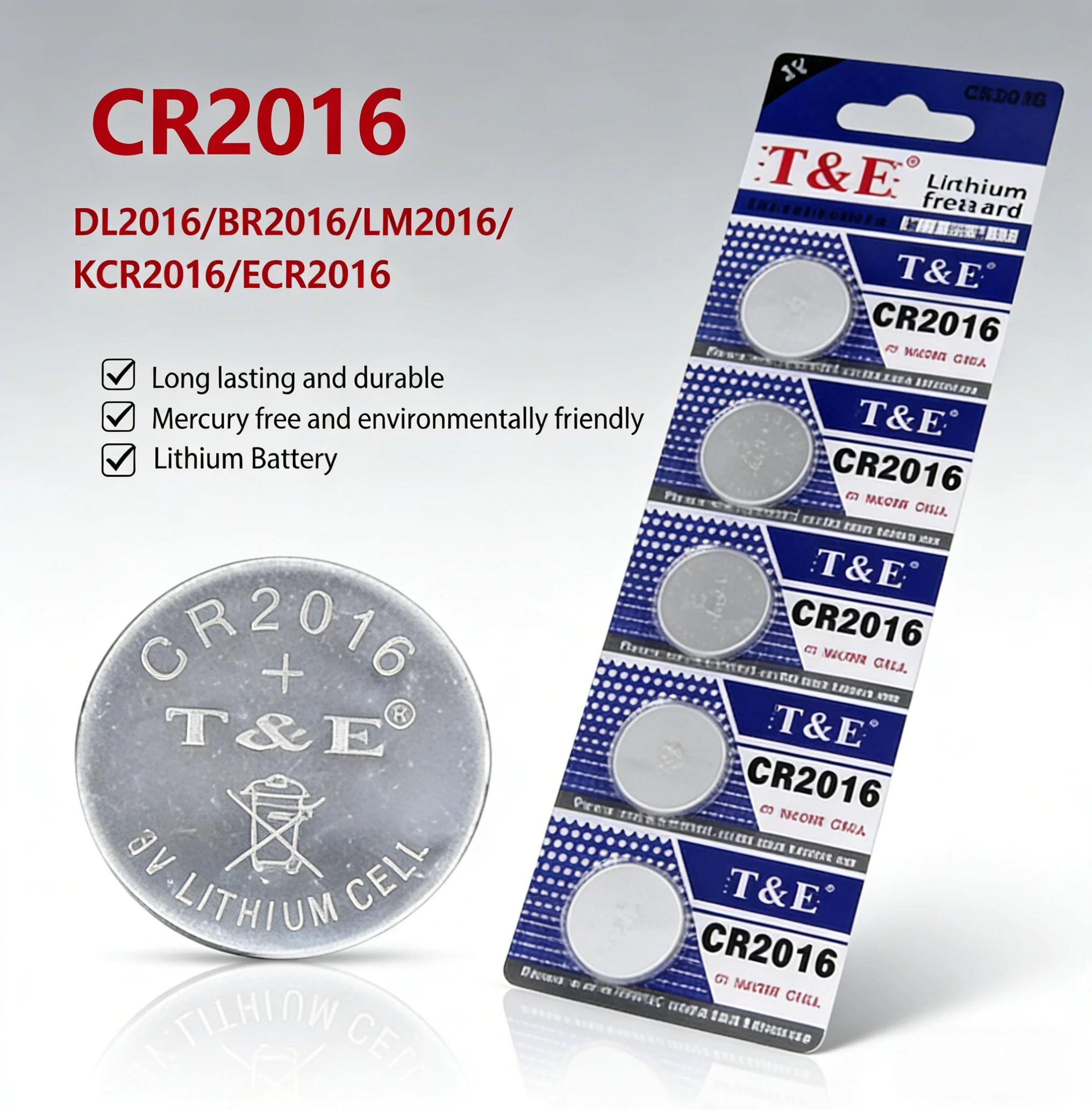 

2-50 шт. литиевые батарейки-таблетки CR2016 80 мАч (CR 2016, DL2016, BR2016, LM2016, ECR2016) 3В для часов, пультов ДУ, ключей