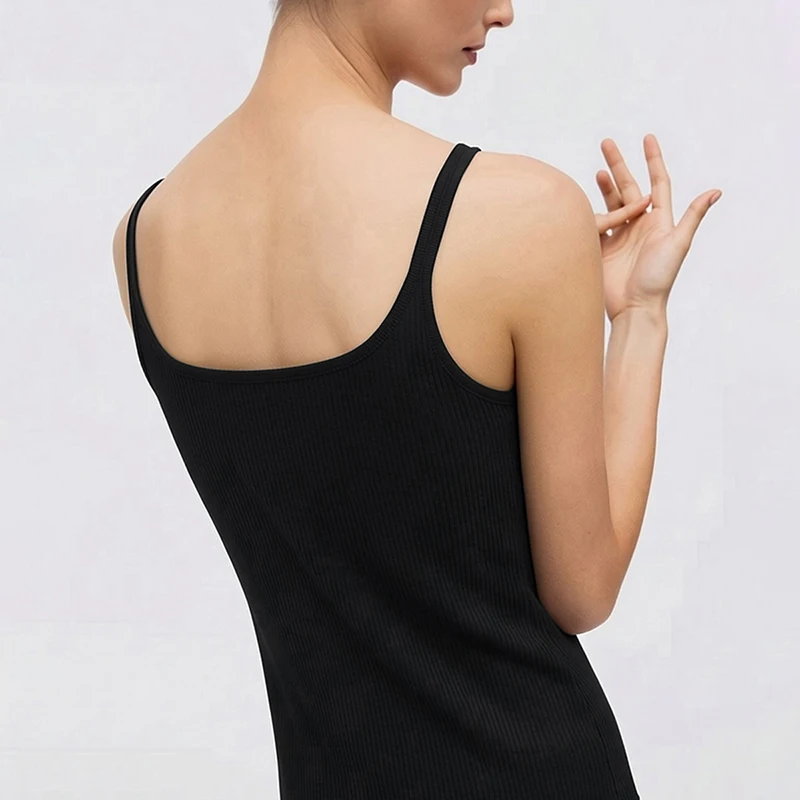 Amii Women's Tank 2026 Summer New Solid Color Slim Fit Short Cami Square U-Neck Crop Sleeveless Layering Vest For Women 12622083