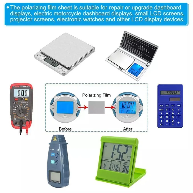 الفضة ماتي عاكس المستقطب فيلم 9.7 ''إصلاح Caculator تستر لعبة السيارات دراجة نارية كهربائية عن بعد شاشة الكريستال السائل إصلاح