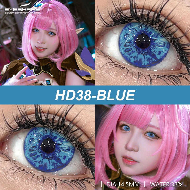 EYESHARE 2pcs Colored Contact Lenses Halloween Cosplay White Crazy Contact Lenses Anime Red Eye Lenses Green Makeup Contact Lens