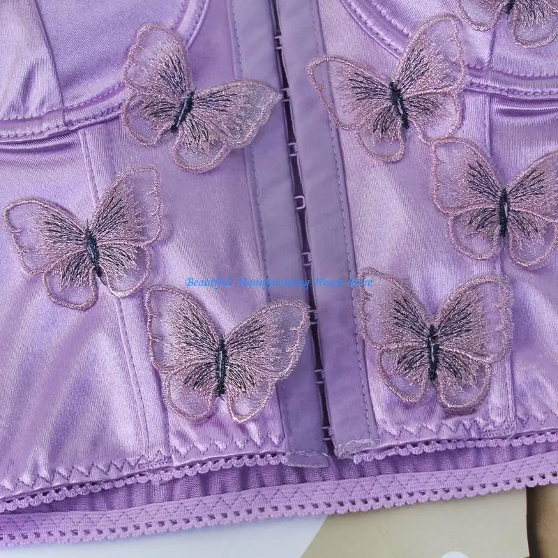 

E56A Women All-match 3D for Butterfly Bralette for Tank Tops Breasted Crop Cami Spaghetti Straps Inner Base Padded Sexy Summe