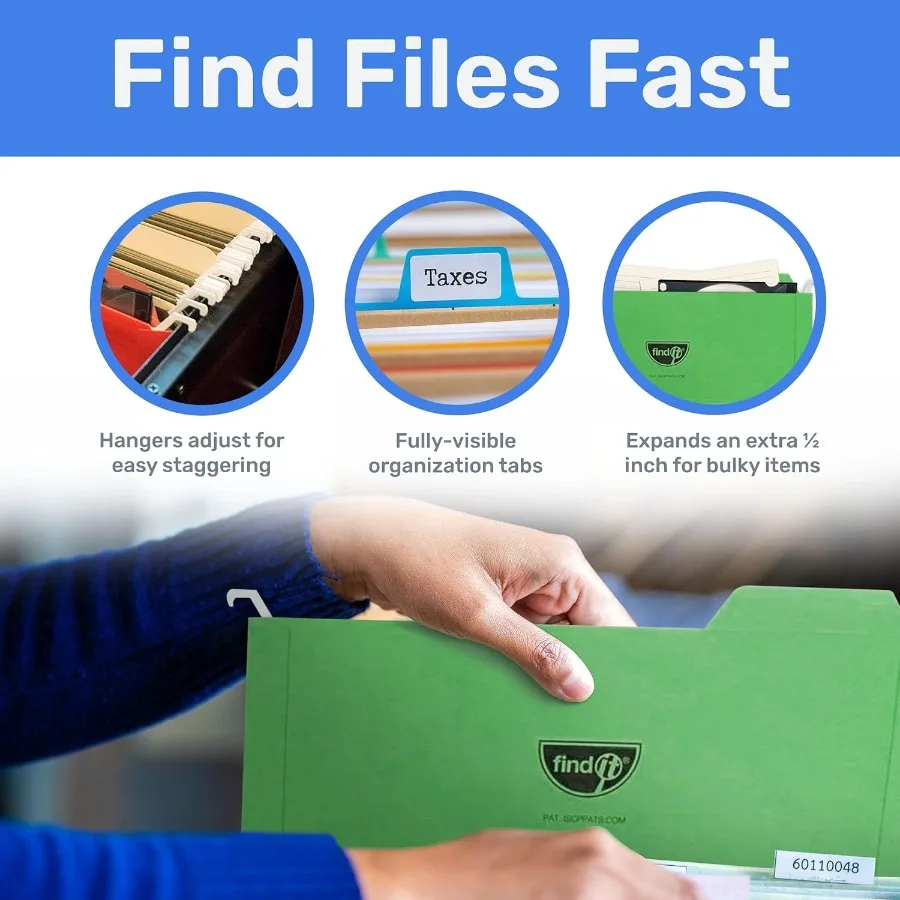 مجلدات ملفات معلقة صغيرة الحجم لتخزين خزانة الملفات - عبوة من 6 مجلدات ملفات متعددة الاستخدامات مثالية لتنظيم المستندات
