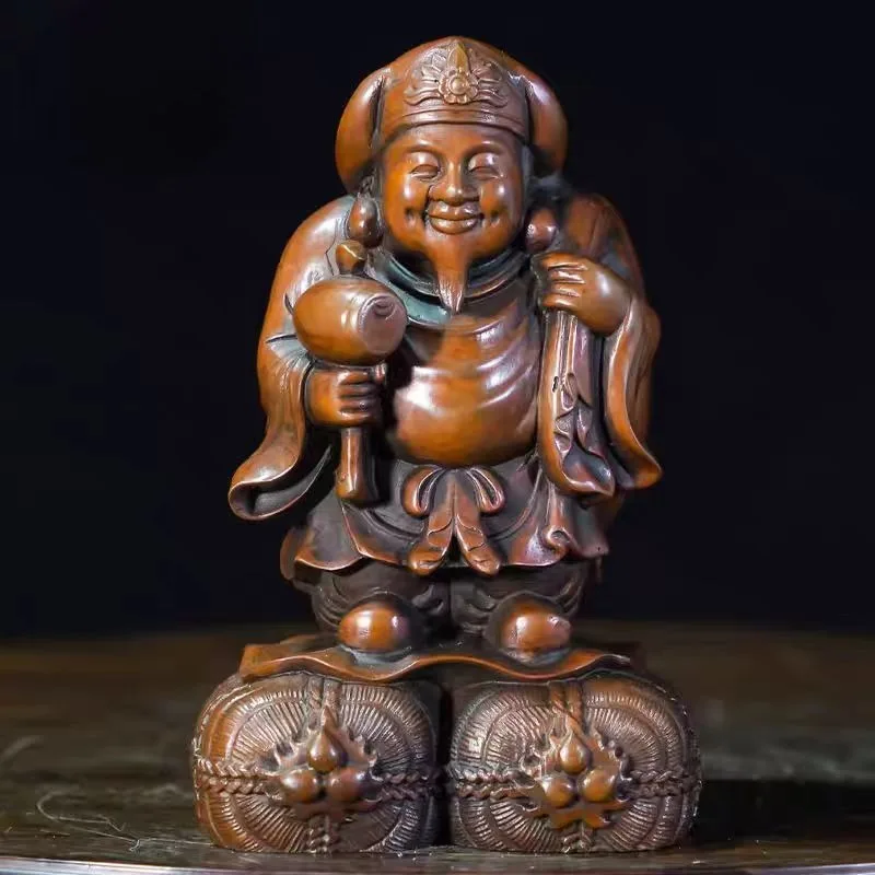 Hand-Carved Boxwood Daikokuten Statue - 3.15*2.05