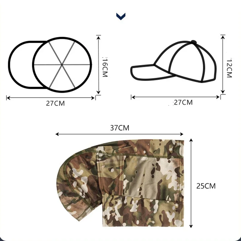 Camouflage Baseball Cap  Bonnie Hat Masculino Sports Hat Trucker Fishing  Half Ski Mask