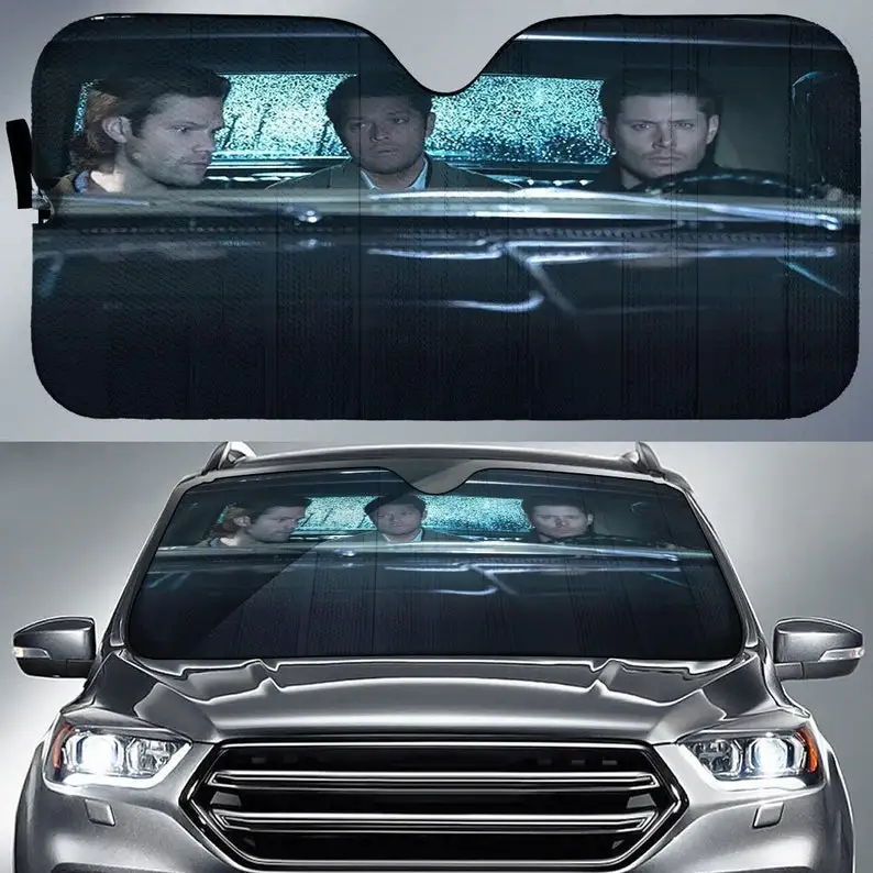 Parasol Supernatural para coche, accesorio para automóvil, Sam Dean Winchester Castiel