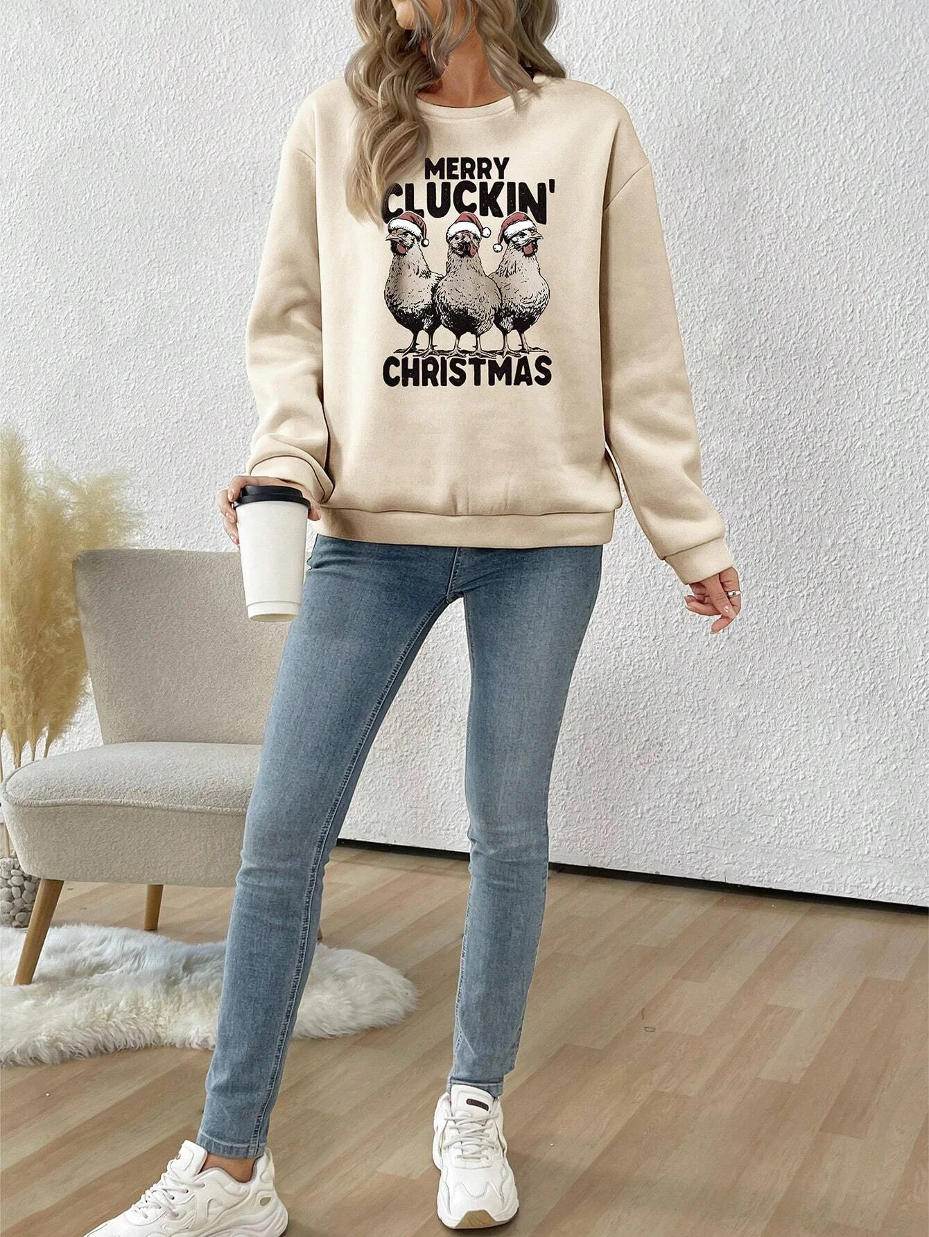 Sell Well Women\'s Hoodie O-Neck Sports Cotton Casual Long Sleeve Pullover Christmas Prints Men Spring Autumn Cartoon Hoody