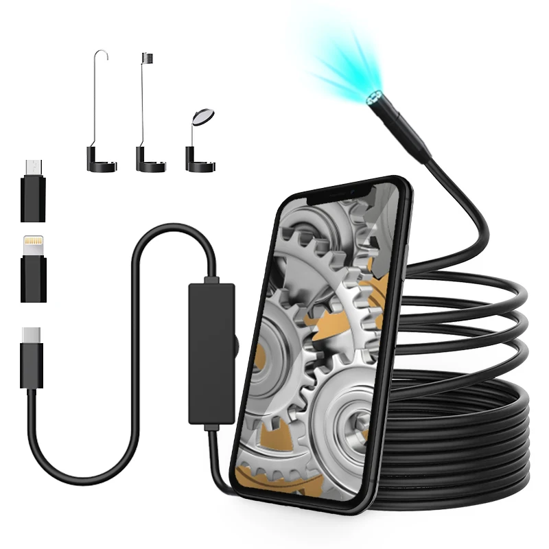 HD 1920P Snake Inspection Borescope for Android and Phone Semi-Rigid 1m Endos-cope Camer a