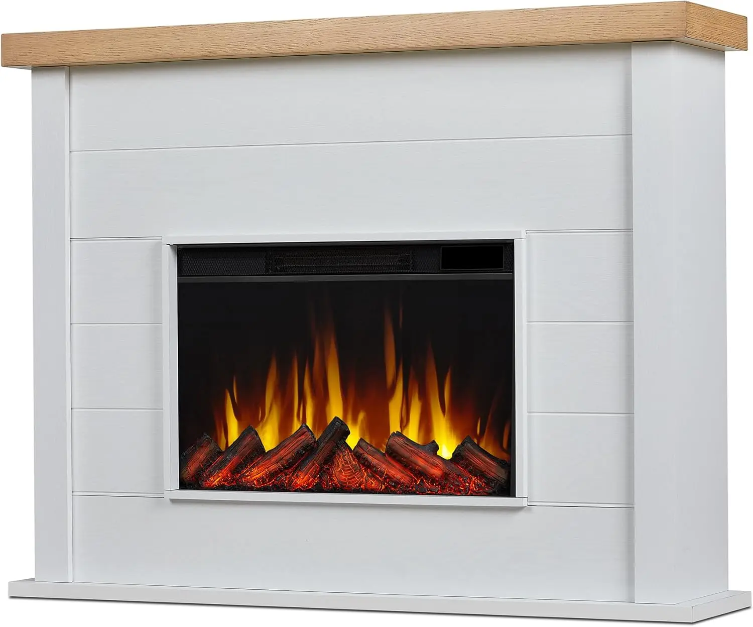 Real Flame Marshall 49"" Slim Electric Fireplace With Mantel For Living Room Or Bedroom, Replaceable Fireplace Insert Heater,