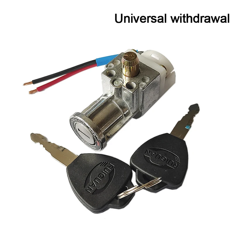 Universal Electric Bicycle Lithium Battery Box Lock With 2 Keys Electric Vehicle E-bike Lithium Battery On/Off Big Head Lock