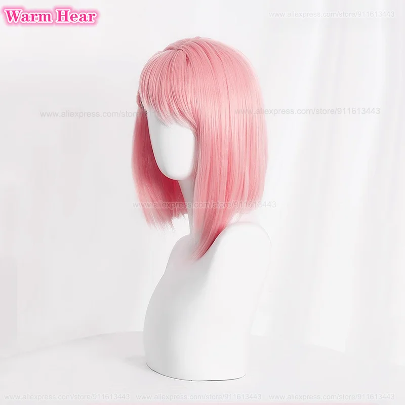 Charlotte Cosplay Wig  Short 30cm Pink Side Ponytail Wigs Heat Resistant Hair Cosplay Anime Party Wigs + Wig Cap