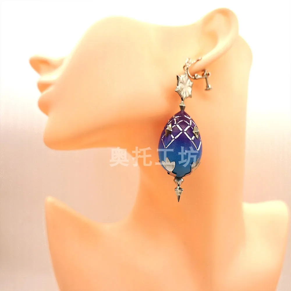 

Anime Game Honkai: Star Rail Bronya Zaychik Theme Cosplay Character Ear Studs Earring Handmade Ear Clip Accessories Props