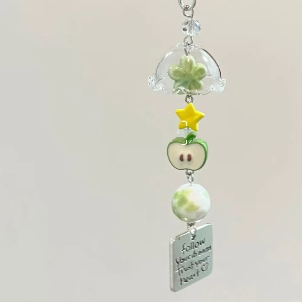 Star Wishing Bottle Wind Chime Pendant Bag Decorative Couple Gifts Transparent Keychain Anti-Loss Phone Straps
