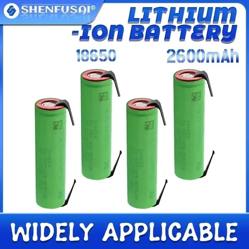 New 18650 lithium-ion battery, vtc 5, 3.7V, 2600mAh + DIY nickel plating, suitable for electric tools, drones, etc