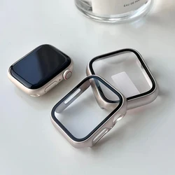 Starlight Bumper Hard Case+Glass For Apple Watch 11 10 42 46mm 9 8 7 41mm 45 Ultra 3 2 1 49mm Film Cover For iwatch 6 SE 40 44mm