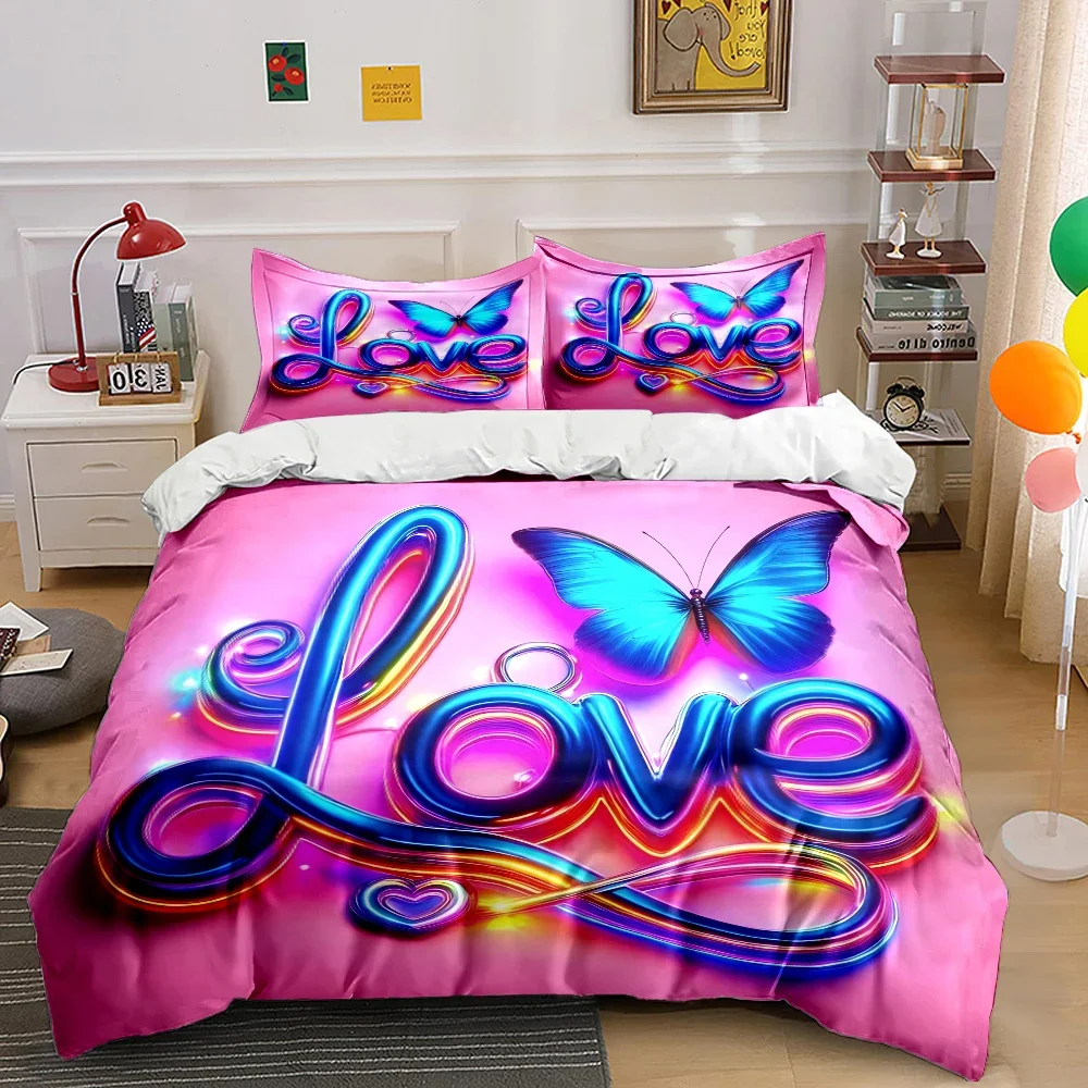 3PC Fantasy Love Art Print Bedding Set Duvet Cover 1 Duvet Cover Adult and Children Bedding Set Luxury for Gifts