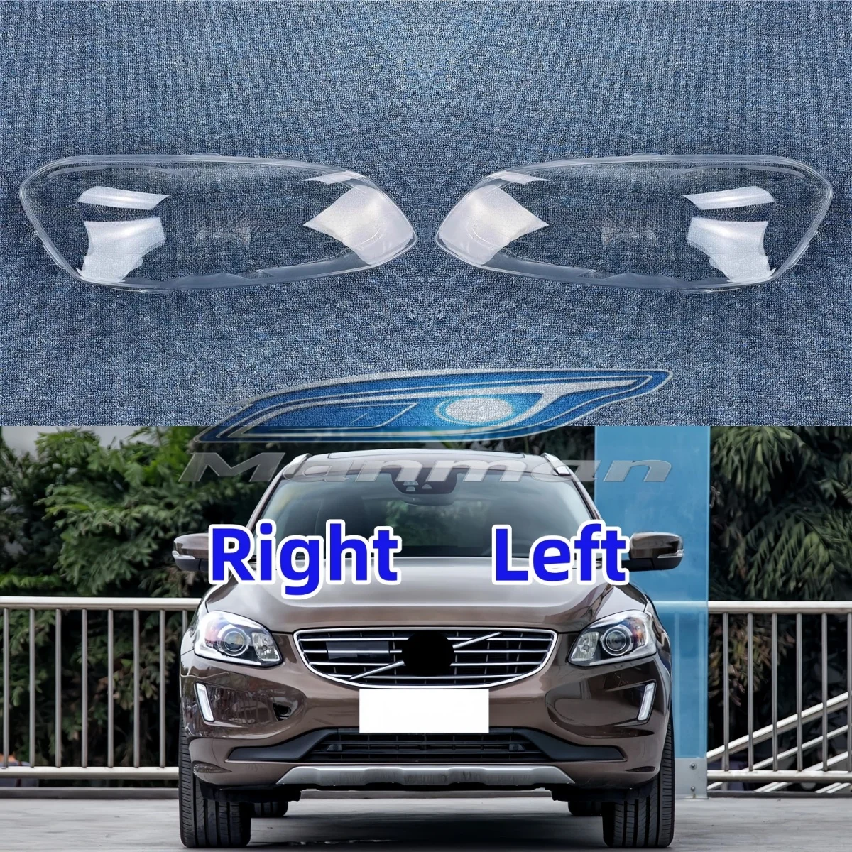 For Volvo XC60 2014 2015 2016 2017 Front Headlight Cover Headlamp Lamp Shell Transparent Lampshade Case Lens Plexiglass