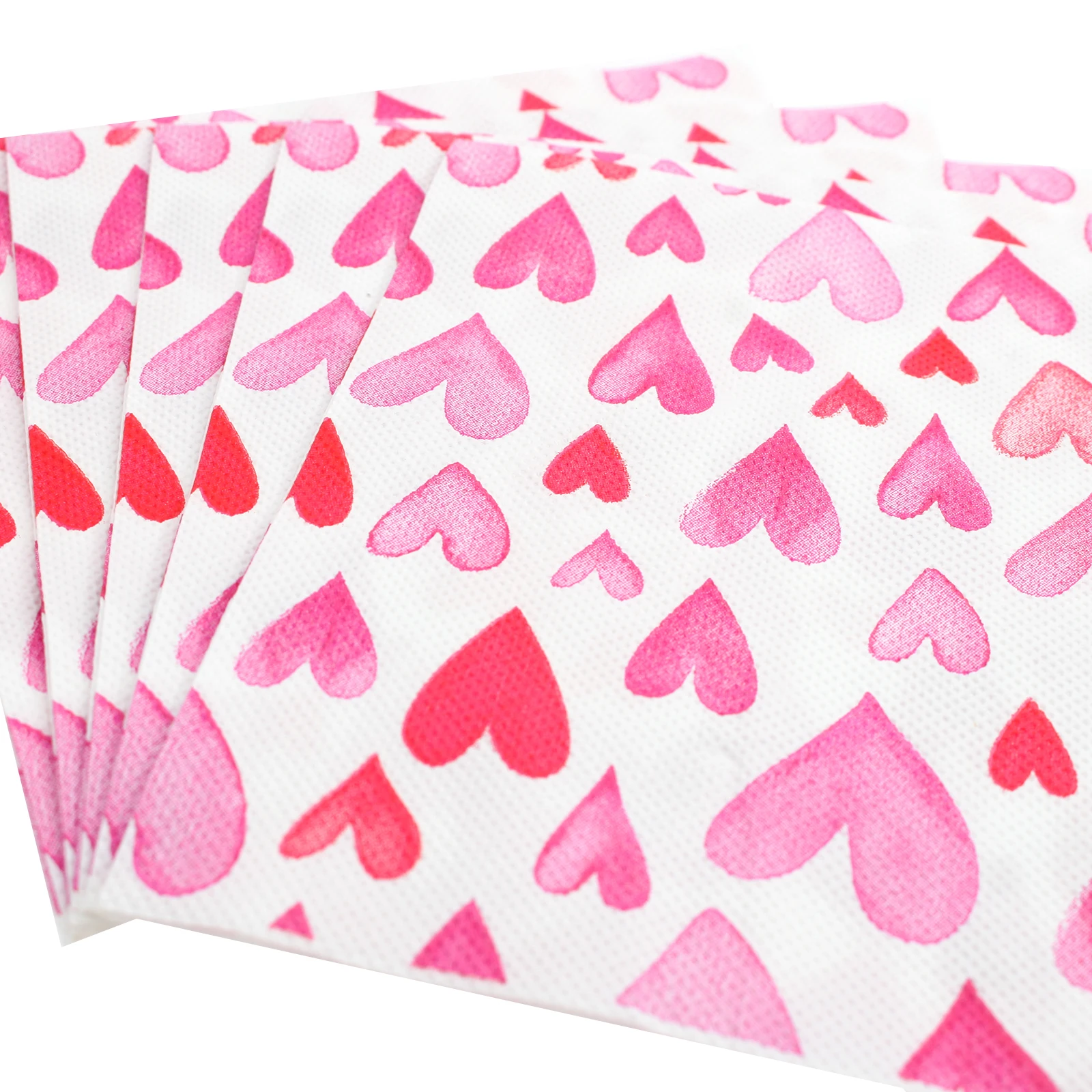 [RainLoong] Print Heart Paper Napkins Love For Valentine\'s Day Wedding Party Tissue Decoration 33*33cm 1 pack (20pcs/pack)