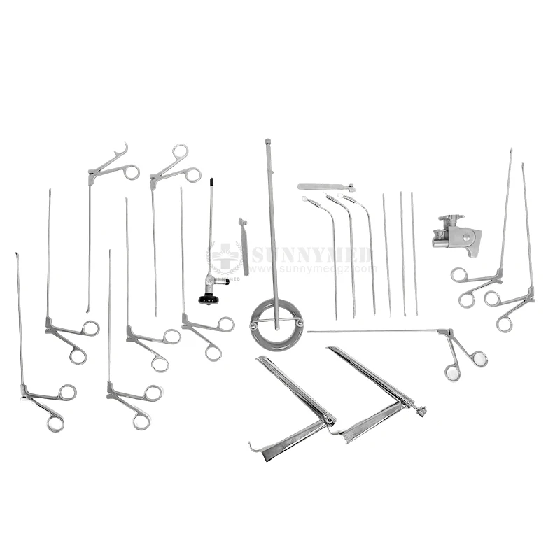 

ENT Laryngoscope Set - Rigid, Self-Retaining with Optical Fiber Illumination
