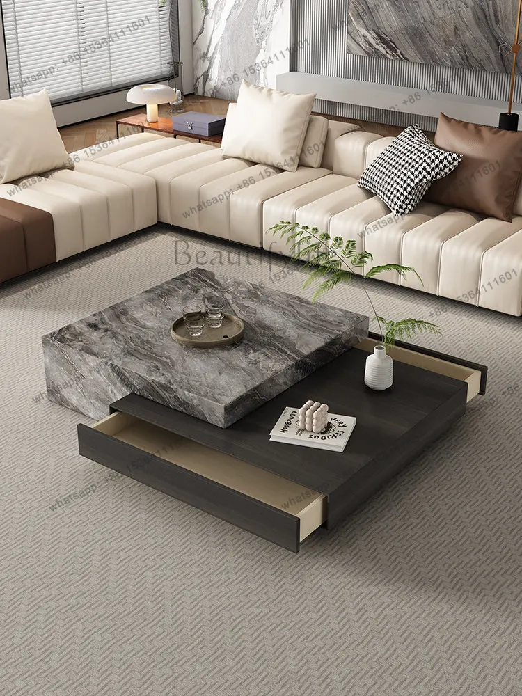 Nordic Luxury Rock Slab Coffee Table Combination Simple Modern Exquisite Apartment Telescopic Design Coffee Table Furniture