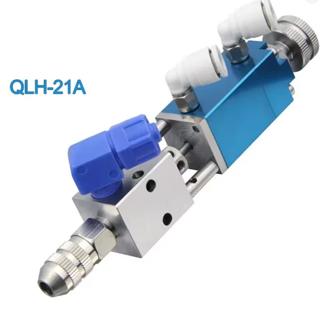 

QLH-21A Pneumatic Precision Thimble Dispensing Valve UV Glue Dispenser Valve 0.01ml