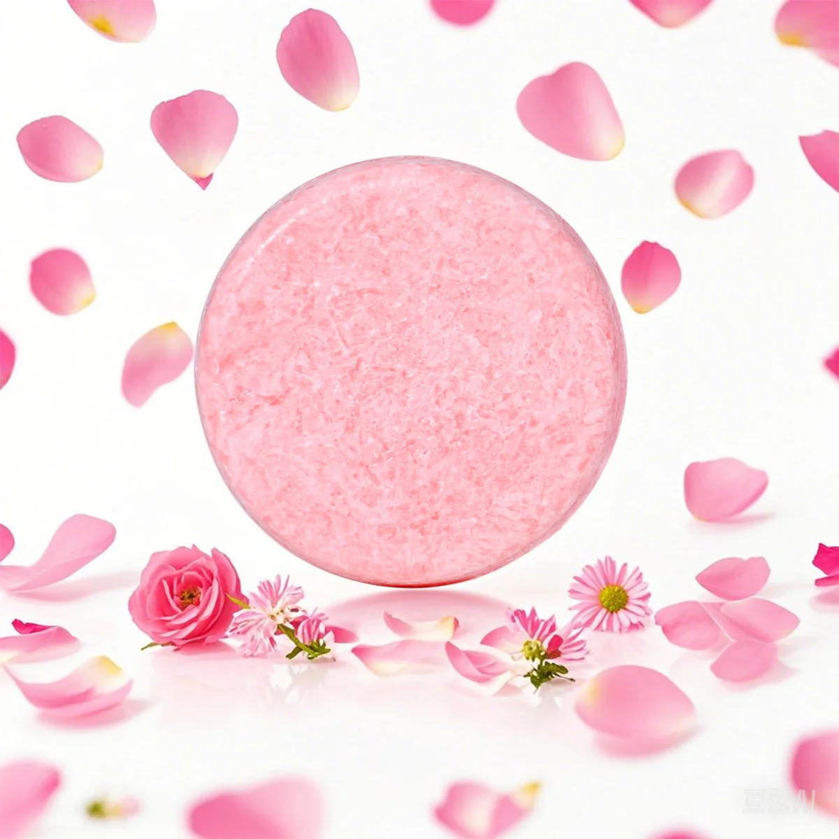 F+60g Damascus Rose Shampoo Soap Romantic Flower Fragrance Rose Essential Oil Soap Cleaning Hair Oil Control Stain Removal