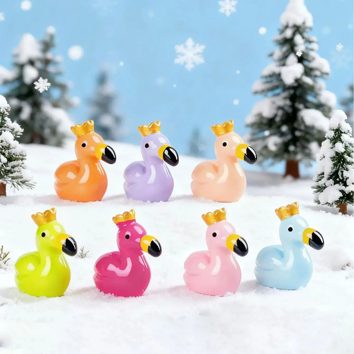 10/20PCSResin تاج فلامنغو الحلي جمع ل حديقة الجنية المشهد الصغير الزفاف محور لتقوم بها بنفسك عرض الحرفية