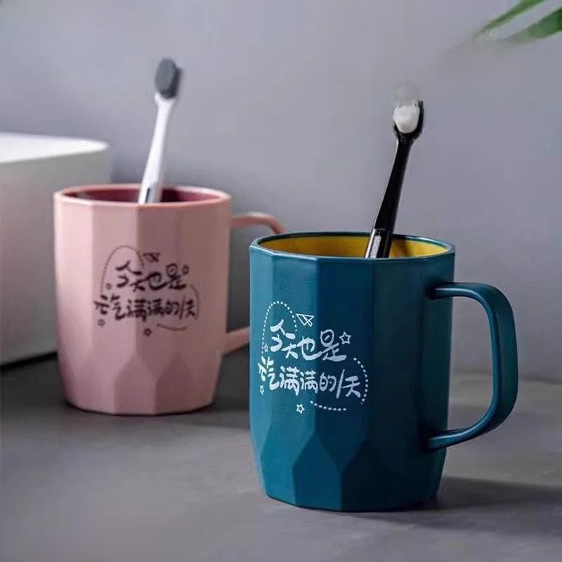 

Creative Toothbrush Cup Holder Set of 2 for New Users Home Use Couple Student Dormitory Dental Care Organizer Plastic Suction...