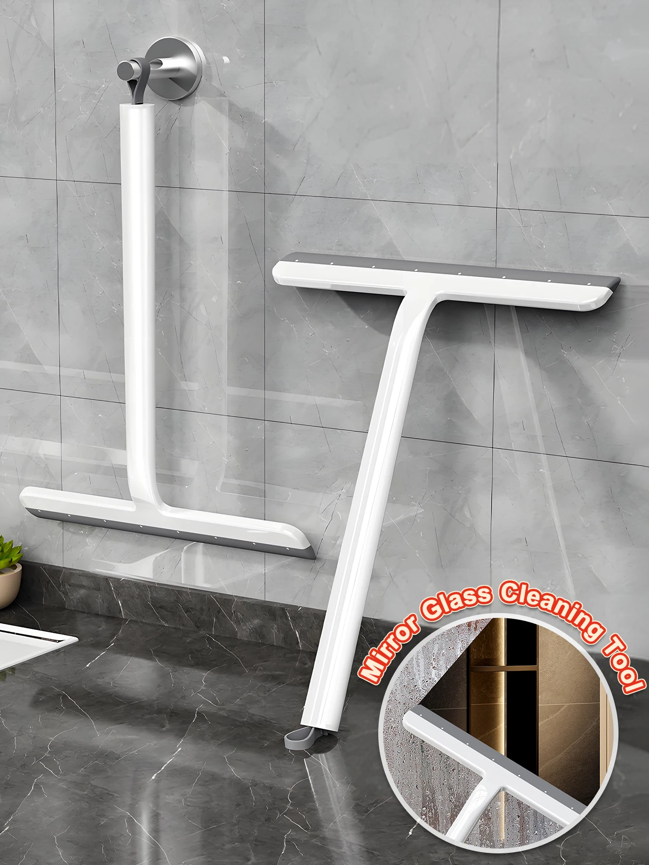 Limpiaparabrisas de espejo para pared de ventana, herramienta especial de limpieza para el hogar, limpieza de cocina y baño de mano, 1/2 Uds.