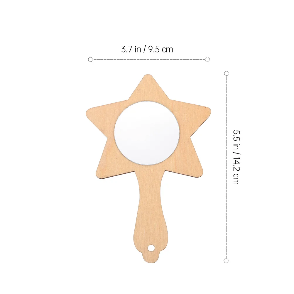 

12pcs Wooden Mirror Unfinished H held Small Blank DIY Craft Unpainted Wood Glass Mirrors H Art Supplies Watercolor