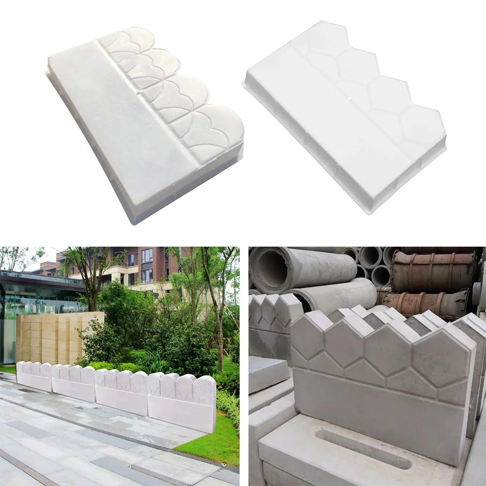 

40x25cm Concrete Mold Plaster Brick Garden Fence Decor Stone Road Mould