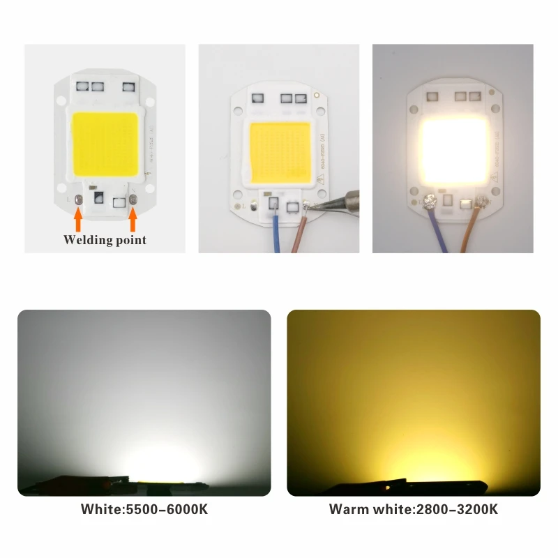 Imagem -05 - Cob Led Lâmpada Chip Beads Faça Você Mesmo sem Driver Luz de Inundação Spotlight sem Driver 110v 220v 10w 20w 30w 50w 70w 100w 150w Peças Lote