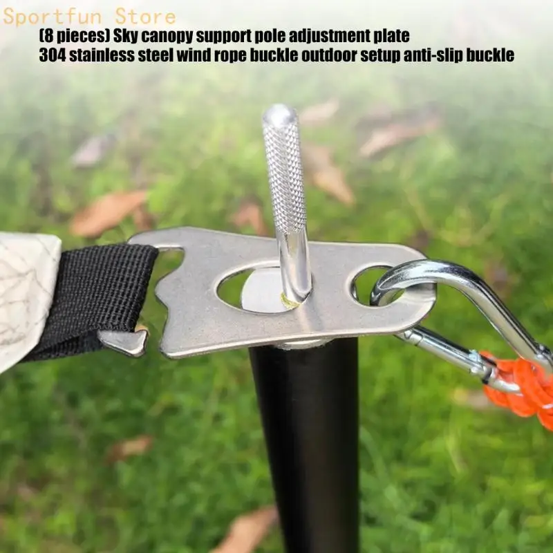 304 Stainless Steel Guyline Plate Set for Camp Shelter Tie Down Control X7JD