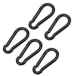 5PCS Iron Material Electrophoresis Black Surface Carabiner Snap Hook 6MM