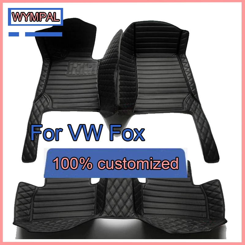 

Автомобильные напольные коврики на заказ для VW Fox 2004 2005 2006 2007 2008 2009 2010 2011 роскошные кожаные для мужчин и женщин с полным покрытием