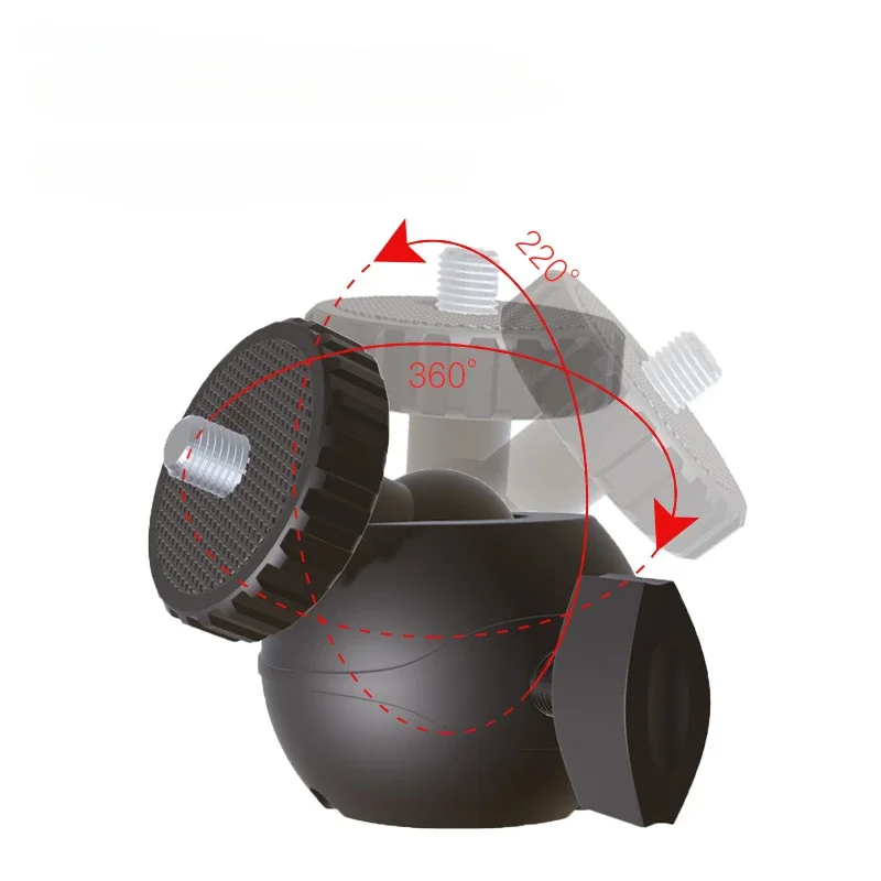 Kepala adaptor kamera pemasangan Tripod lubang sekrup, 1/4 kepala bola dengan kunci dudukan braket lampu LED untuk kamera DSLR DV