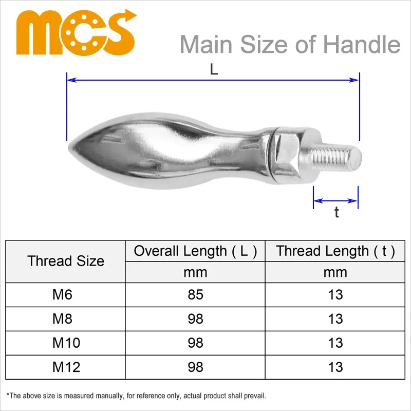 2pcs Machine Handle Male Thread Solid Metal Handwheel M8 M10 M12 Rotating Handgrip for Lathe Milling Machine Olive Gourd Shape