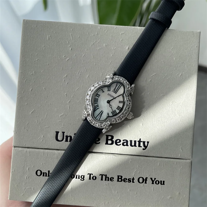 Vintage Minimalist Quartz Women's Watch Japanese Movement Roman Numerals Dial Leather Waterproof Ladies Watch relojes para mujer