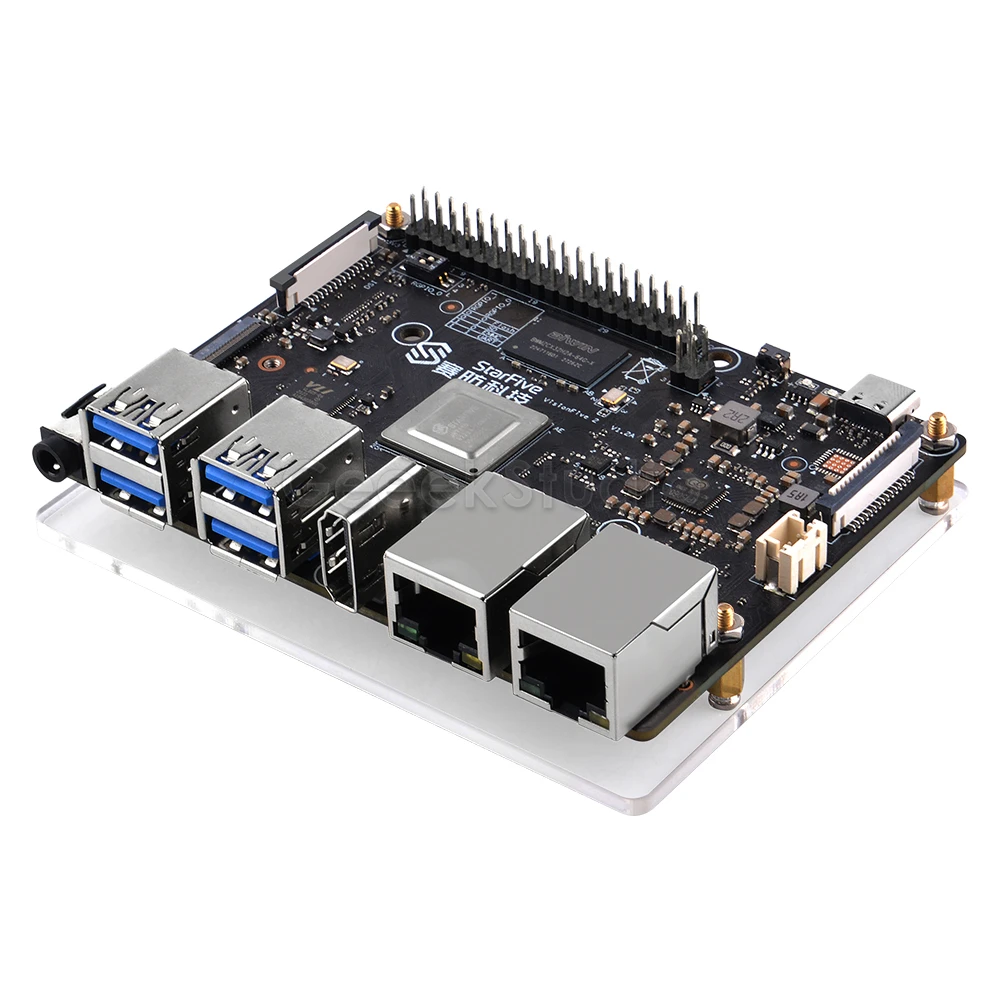 VisionFive 2 Starter Kit RISC-V Single Board Computer 8G with USB Wi-Fi Dongle Heatsink Type-C Power Supply 64GB SD Card