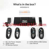 2x2 for HDMI KVM Switch Matrix Box 2 Port 4K 30HZ USB 2.0 Hub Dual PC Monitor Video Switcher for Raspberry Pi with EDID