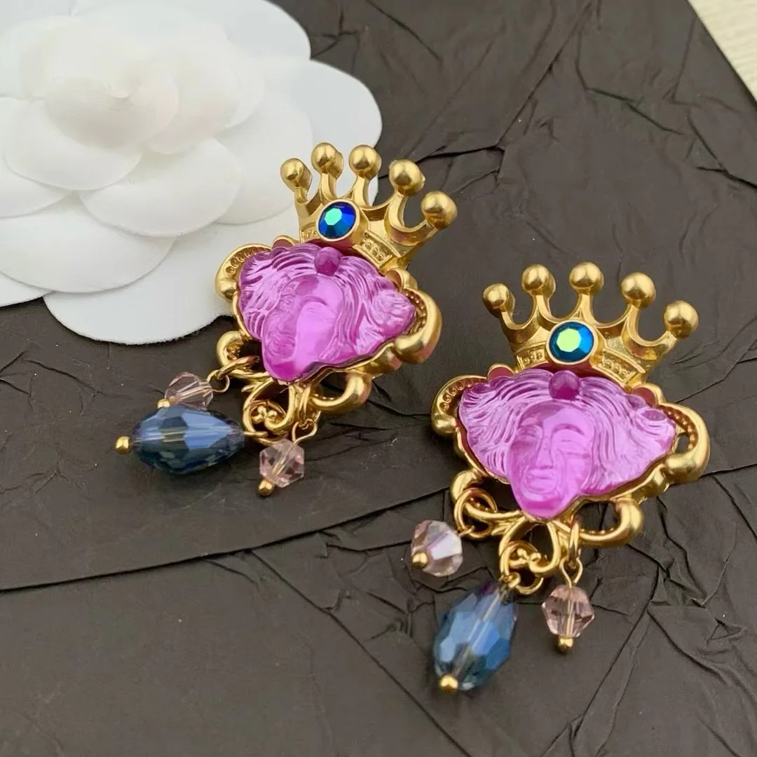 

Винтажные темпераментные розовые серьги-подвески с кристаллами для женщин и девочек, ювелирные аксессуары