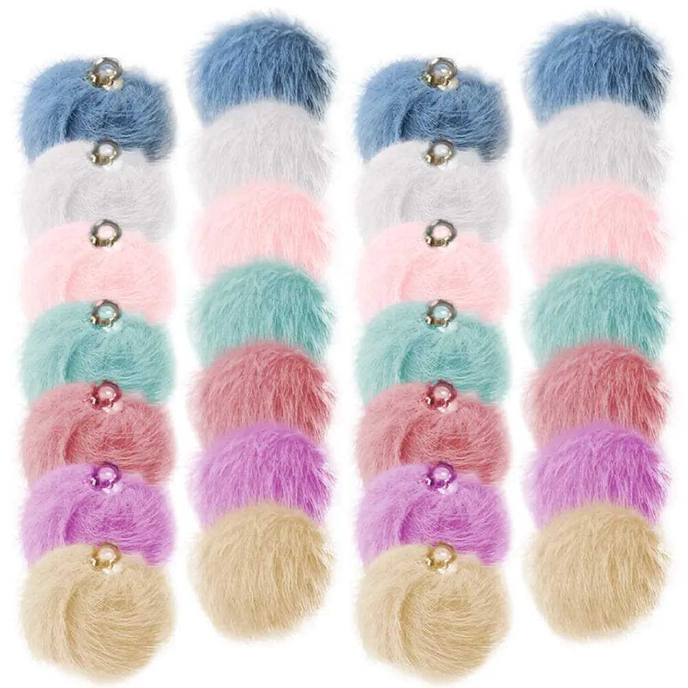 

30Pcs Woolen Yarn Ball Charms Premium Material DIY Jewelry Making Pendants Key Chain Accessories Earring Decor