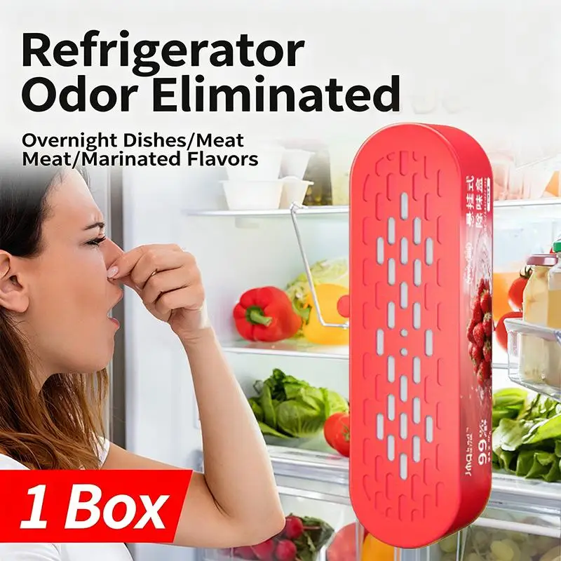 Hanging Fridge Deodorizer Box 99% Antibacterial 24H Fast Odor Removal Multi Purpose for Pantry Closet Refrigerator Freezer