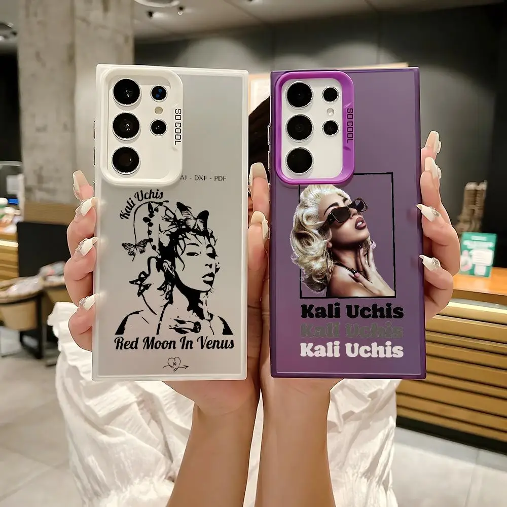 Popular Singer K-Kali Uchis Phone Case For Samsung Galaxy S25 Edge S24 S23 S22 S21 S20 Ultra Funda Silicone Silver Phone Case