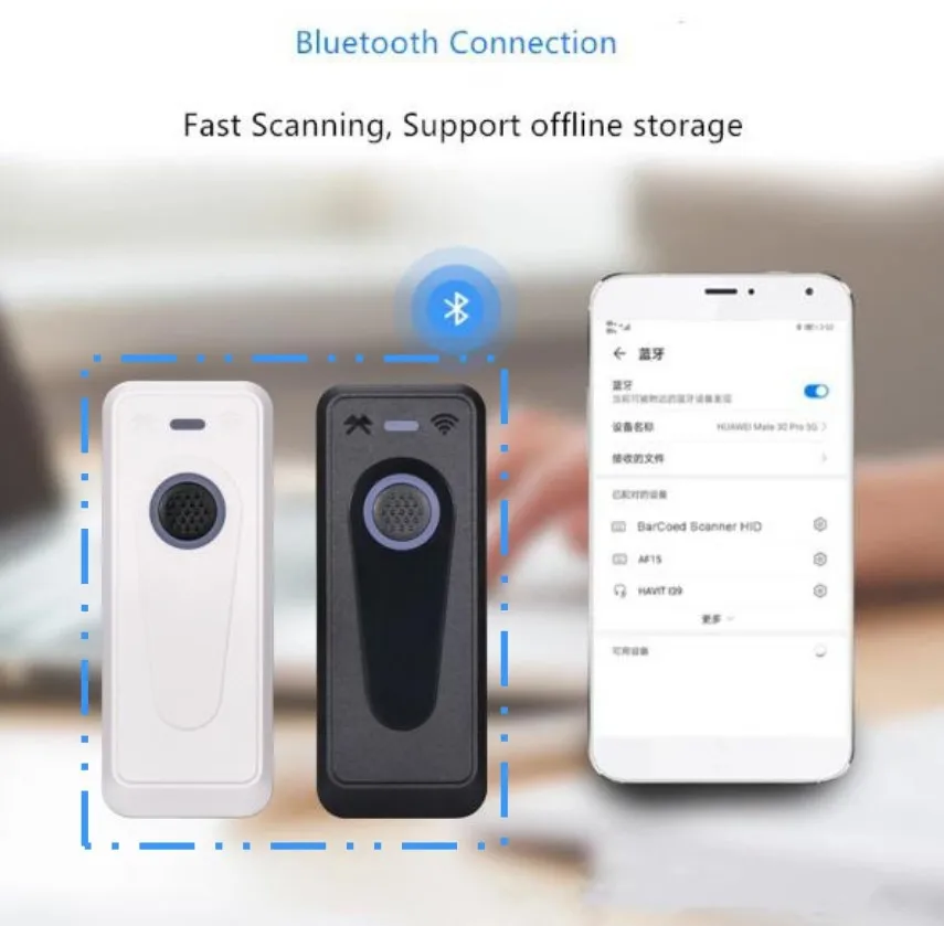 EVAWGIB-escáner de código de barras portátil, lector de imágenes de pantalla de Scania, código QR, Bluetooth, inventario de bolsillo de alta gama, envío gratis