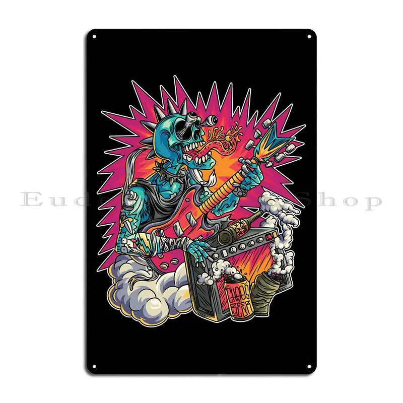 Punk Rocker Illustration Metal Plaque Poster Pub Personalized Garage Decoration Designing Club Tin Sign Poster