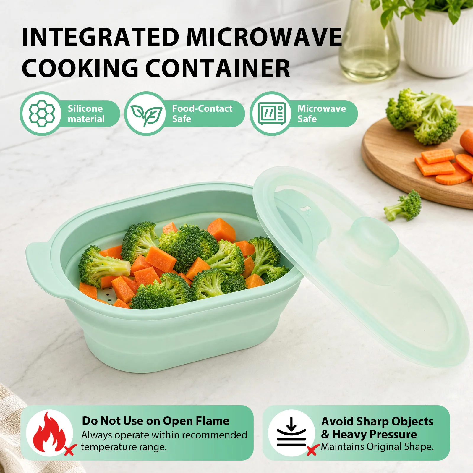 Silicone Microwave Vegetable S - Meal Prep Frozen Vegetables recension och pris