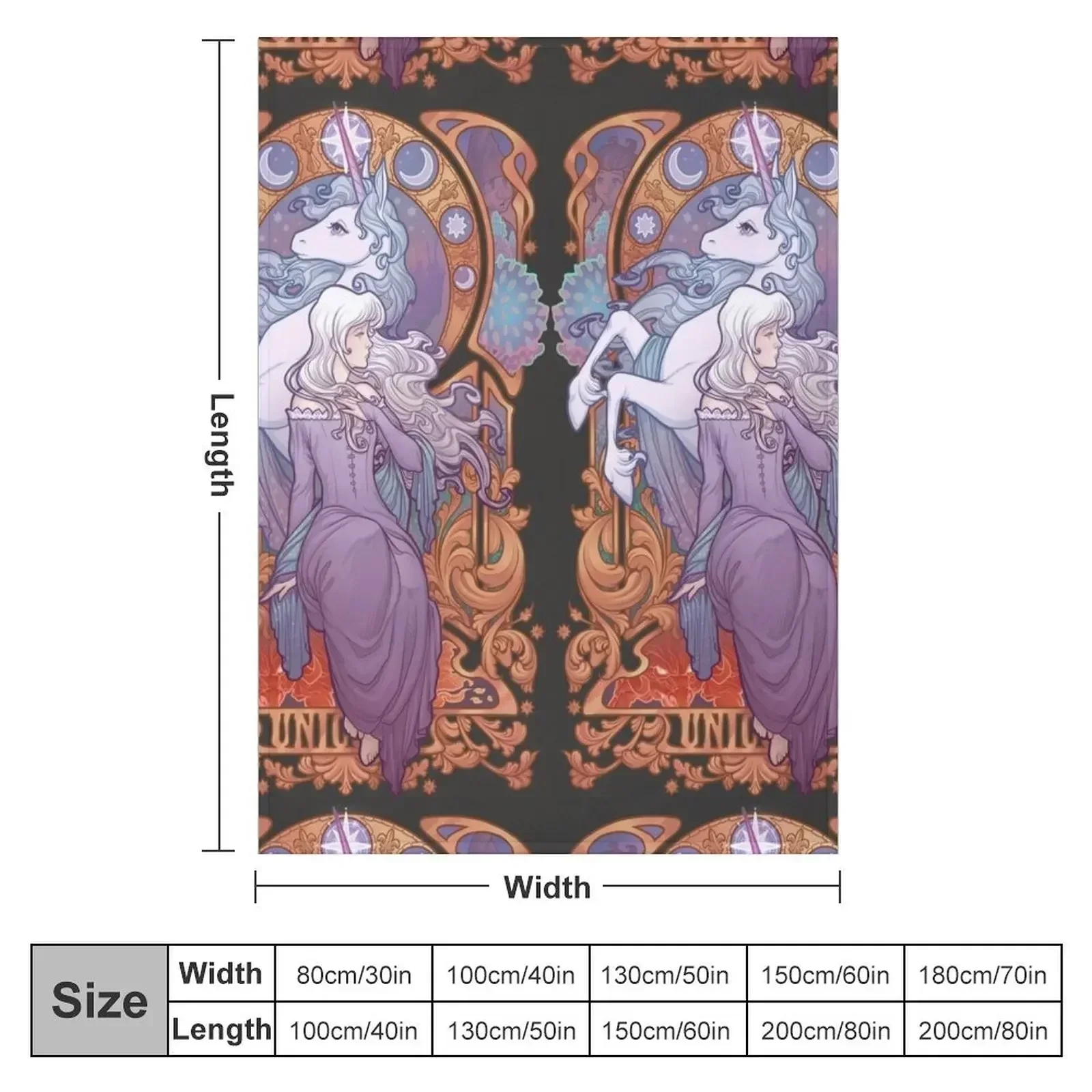 Lady Amalthea - The Last Unicorn Throw Blanket Cute Beach Blankets