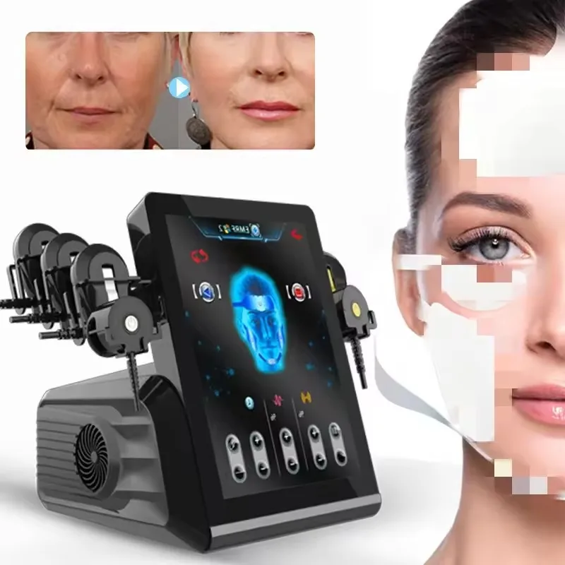 EMS RF Facial Lifting Machine: 6-Handle Face Sculpting, Anti-Aging & Wrinkle Removal. Electrostimulation Massager for Youthful